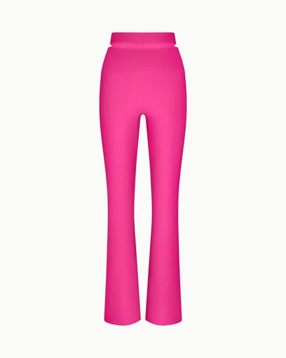 Sleek Stretch Cutout Foldover Trouser