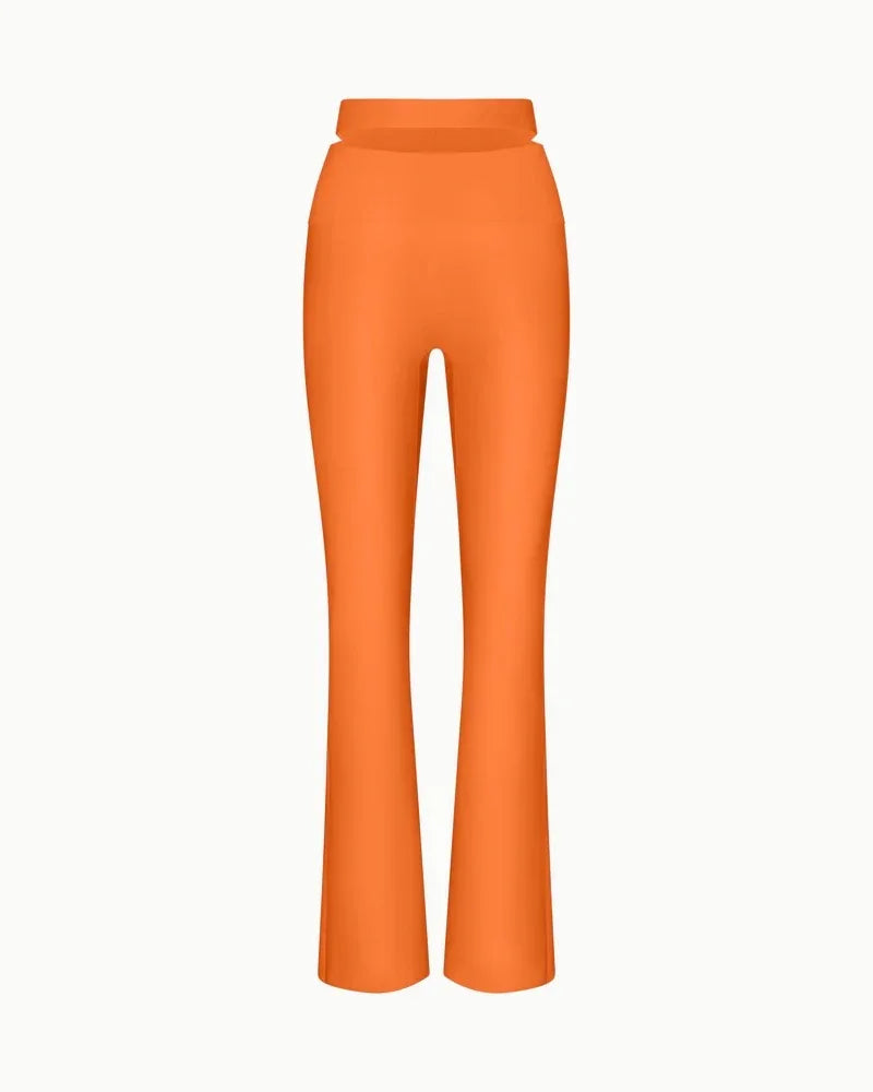 Sleek Stretch Cutout Foldover Trouser