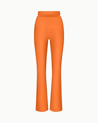 Sleek Stretch Cutout Foldover Trouser