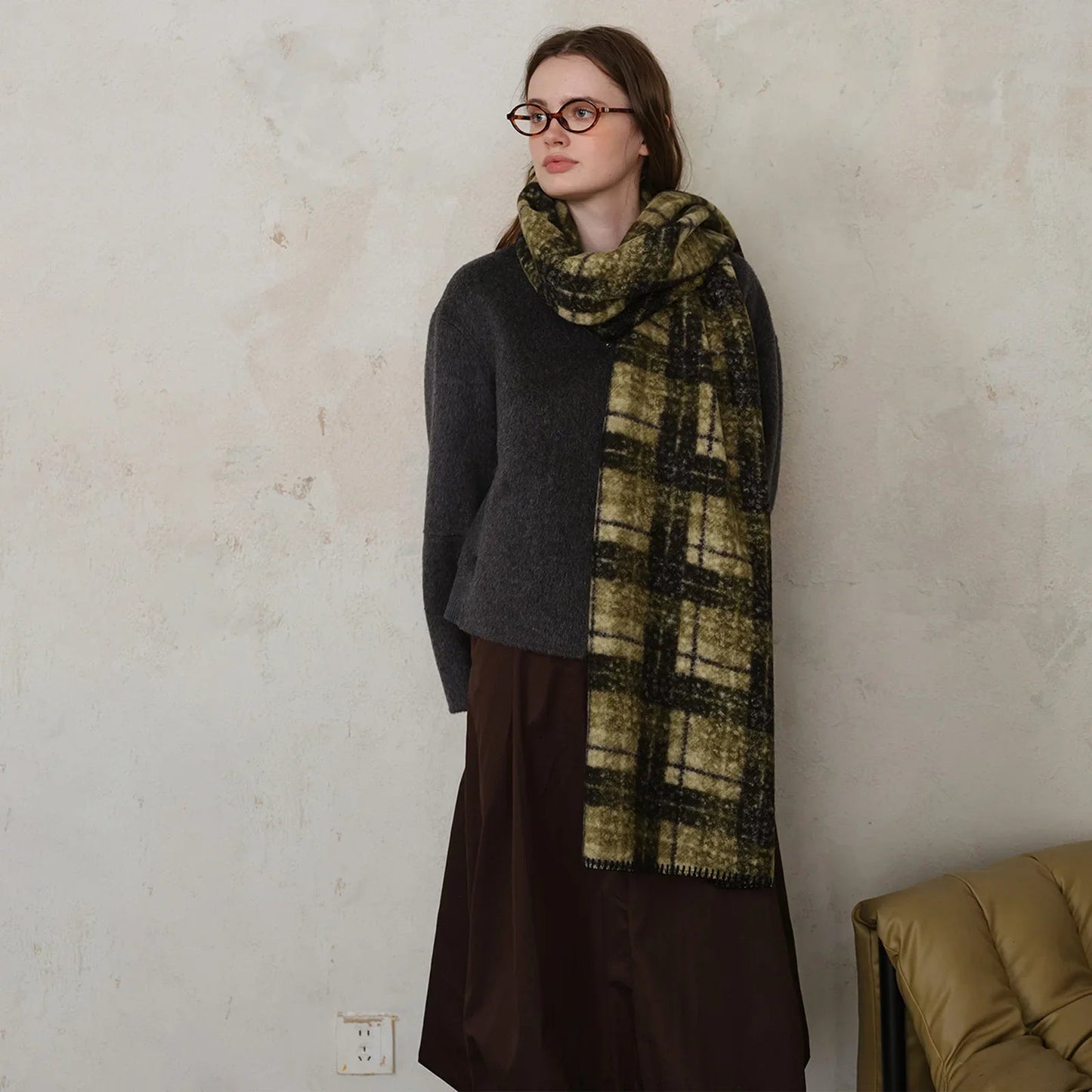 Scottish Woolen Plaid Scarf for Women - Autumn/Winter Shawl