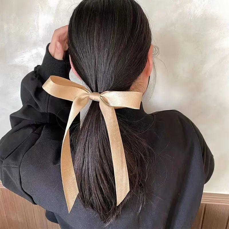 Black Bow Ribbon Top Clip Christmas Hair Accessory