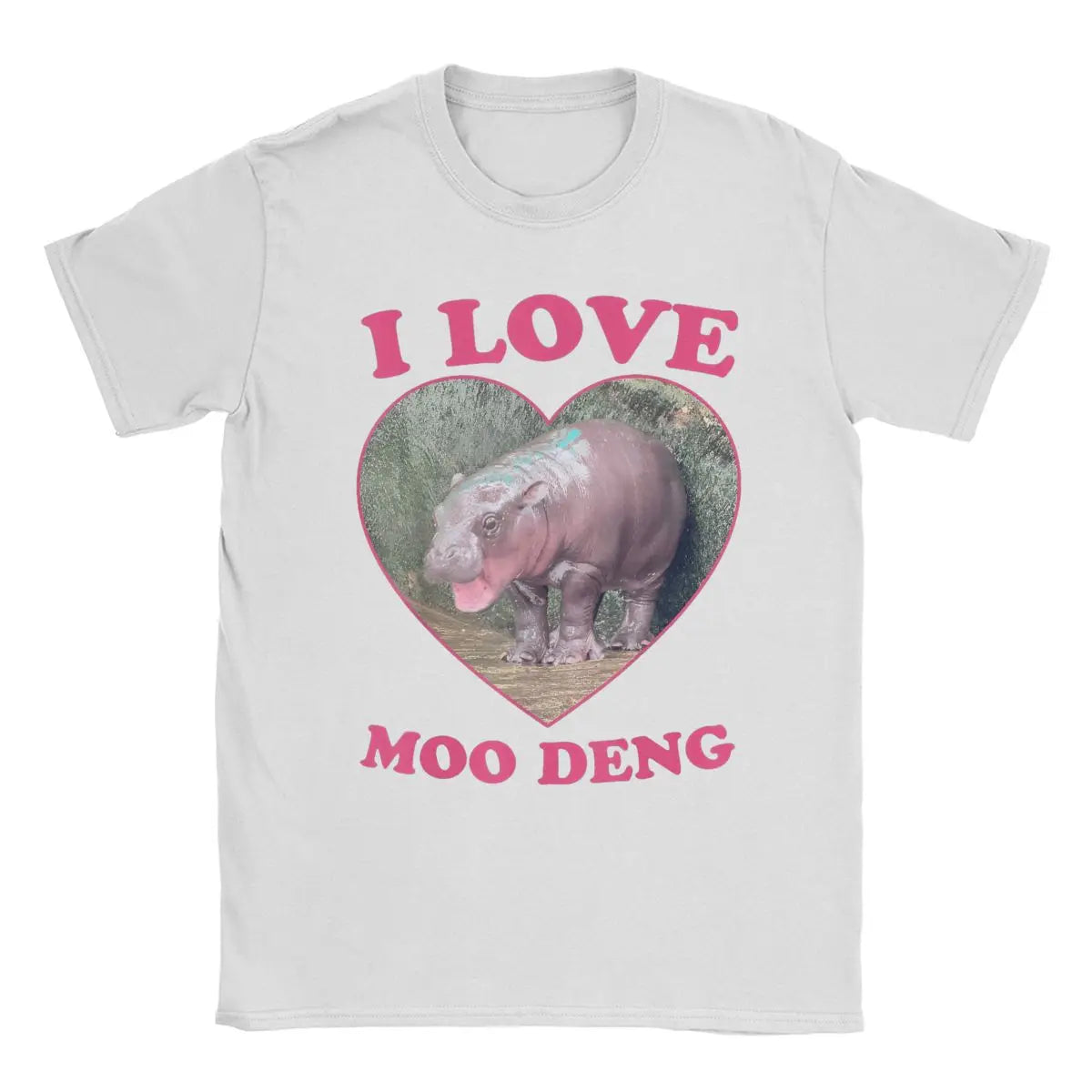 Funny Meme Casual Cotton Baby Pygmy Hippo Men O Neck Short Sleeve Tee Shirt Moo Deng