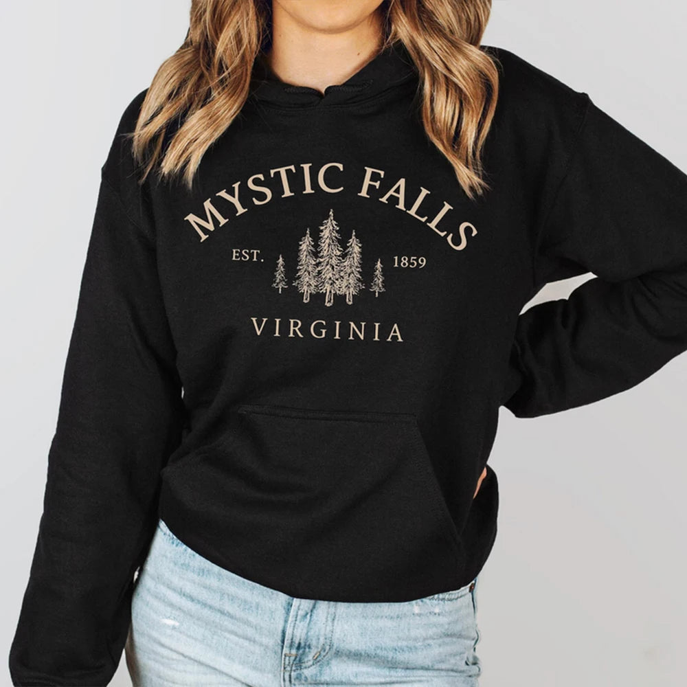 Mystic Falls Salvatores Vampire Fan Unisex Long Sleeve Christmas Hoodie