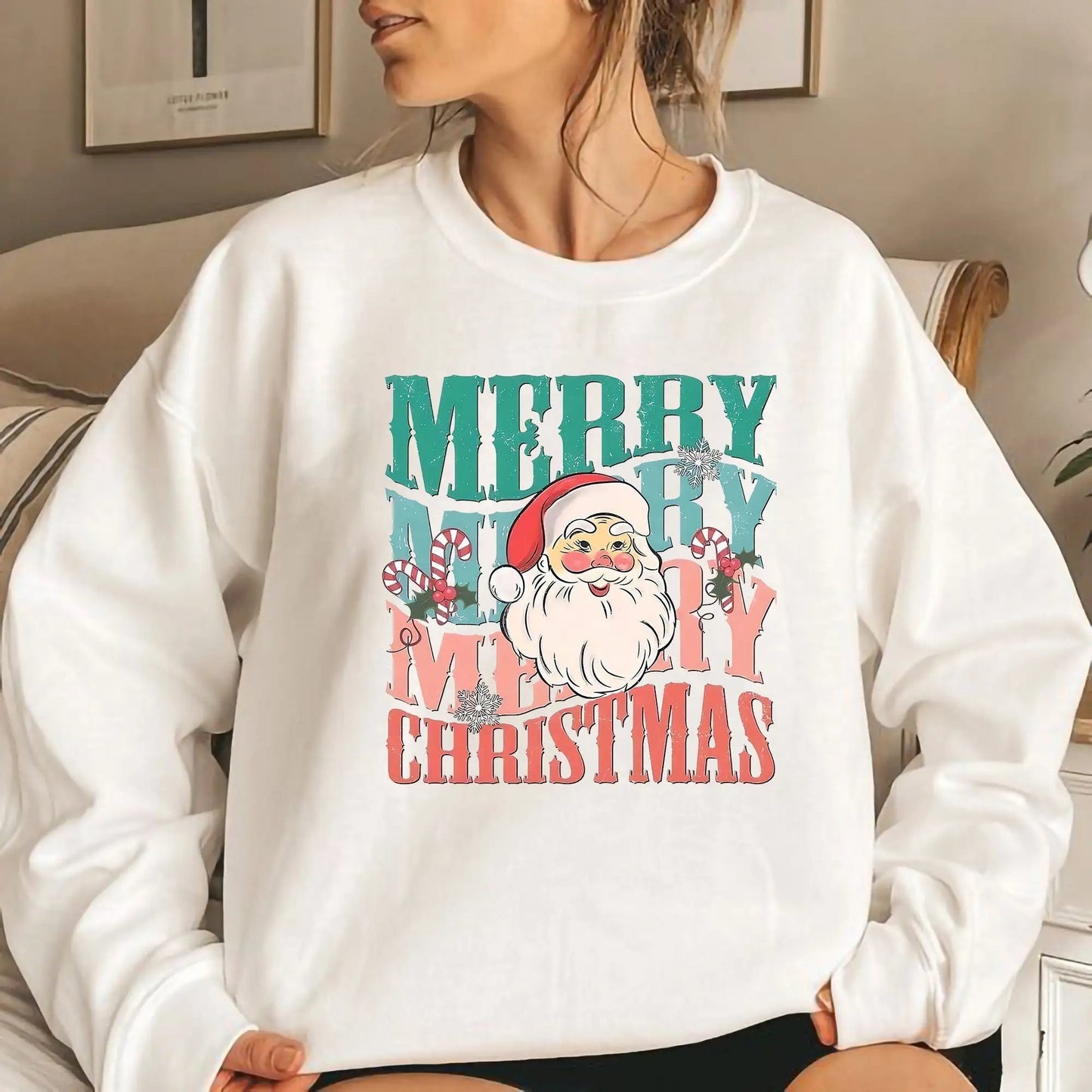 Cute Santa Christmas Hoodie for Girls