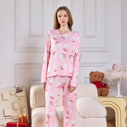 Christmas New Year Milk Silk Two-Piece Homewear Suit