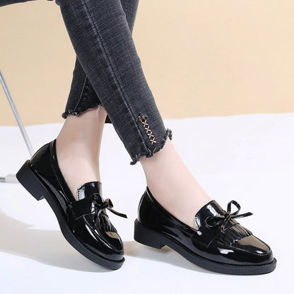 Chunky Heel  Plus Size Women's Butterfly Bow Loafers Spring Autumn 2024 Shoes