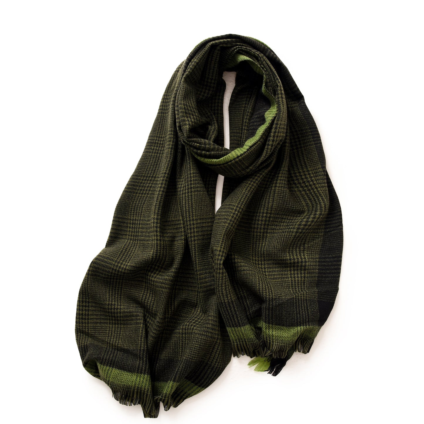 Border Contrast Plaid Print Direct Factory Wholesale Women's Scarf