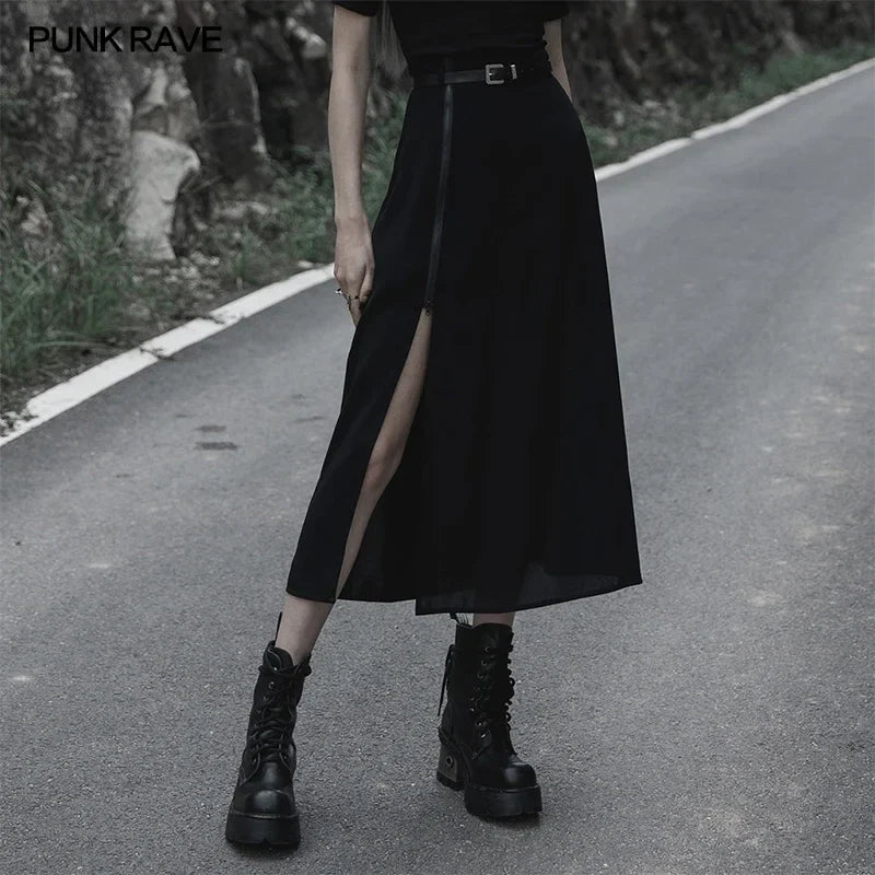 Women's Detachable High Two-wear Waist Skirt Belt Thin Long Half Pendulum A Chiffon Minimalist