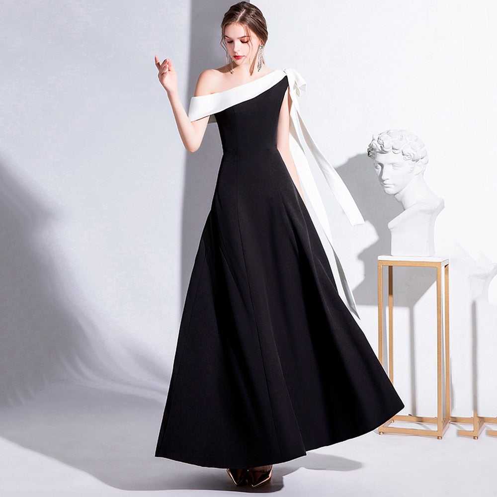 Amy Fashion - One-Shoulder Sexy Floor-Length Evening Dress