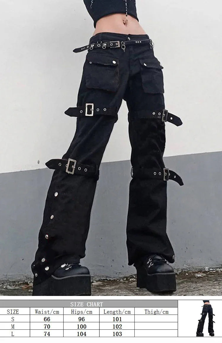 Alt Bandage Halloween Denim Punk Dark Pants