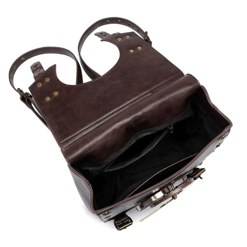 Industrial Bag Steampunk Briefcase Retro Satchel Gothic Vintage Medieval Women Leather