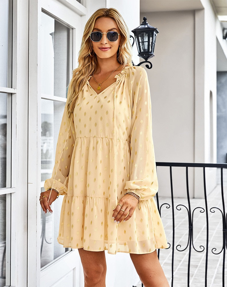 Amy Fashion - Retro Spring Autumn Boho Chiffon Holiday Dresses