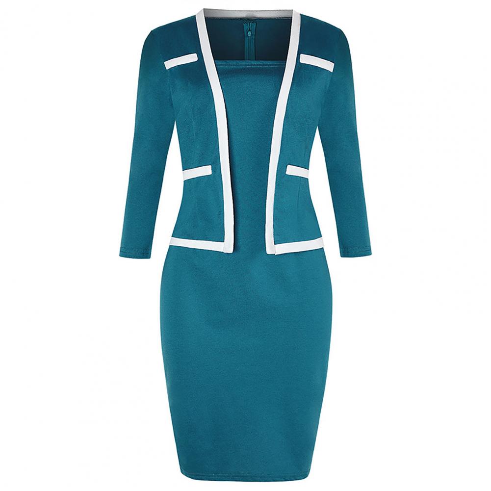 Amy Fashion - Fake Two Piece Sheath Dress Uniform