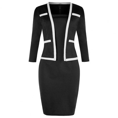 Amy Fashion - Fake Two Piece Sheath Dress Uniform