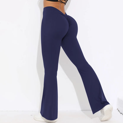 Scrunch Butt Gym Flare Sexy V Waist Push Up Naked Feeling Yoga Pants Workout Tights Leggings