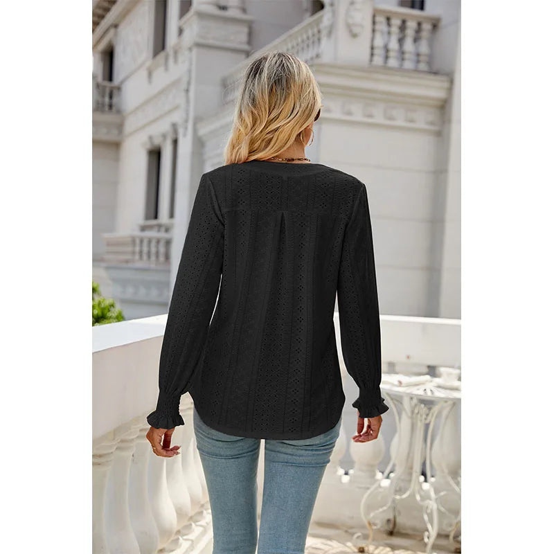 Solid Casual Loose Fashion Summer Vintage Oversized Elegant Female Tops Blouses