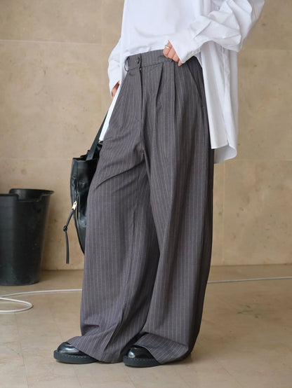 Striped High Waist Loose Spring Autumn Casual Pants