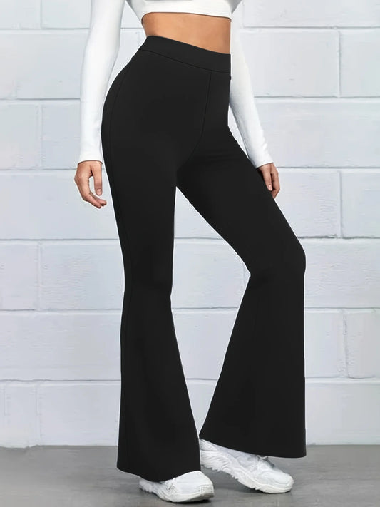 Plus-Size Elegant Fashion Solid Color Straight Pants