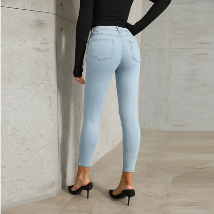 Amy Fashion - Stretch Skinny Women's High Waisted Sexy Streetwears Pencil Fashion Elastici Denim Slim Casual Jean