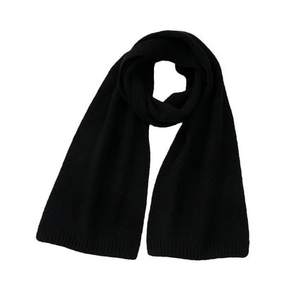 Wool Blend Solid Knitted Minimalist Imitation Cashmere Scarf