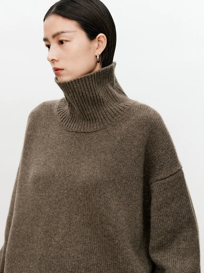 Female Loose Thick Languid Lazy Wind Pullover Knitting Base Wool Stylish Cozy Casual Sweater