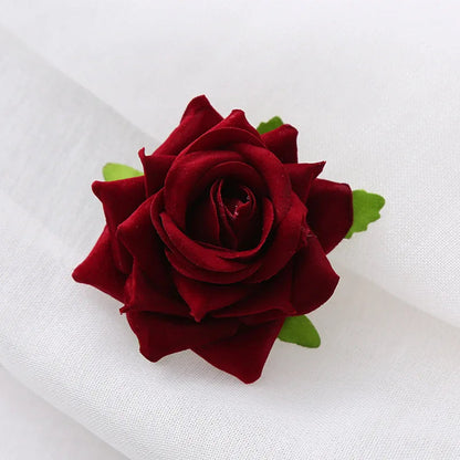 Red Wedding Rose Flower Bride Headdress Hair Accessory