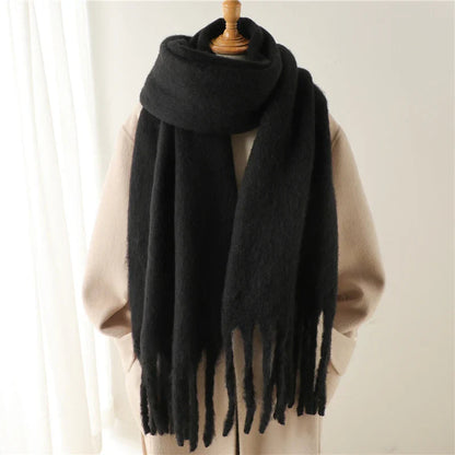 Cashmere Winter Scarf for Women - Solid Thick Soft Pashmina Wrap