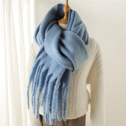 Cashmere Winter Scarf for Women - Solid Thick Soft Pashmina Wrap