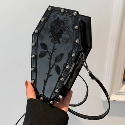 Halloween Phone Spider Y2K Coffin Satchel Bag Adjustable Gothic Purse Women Shape Mobile