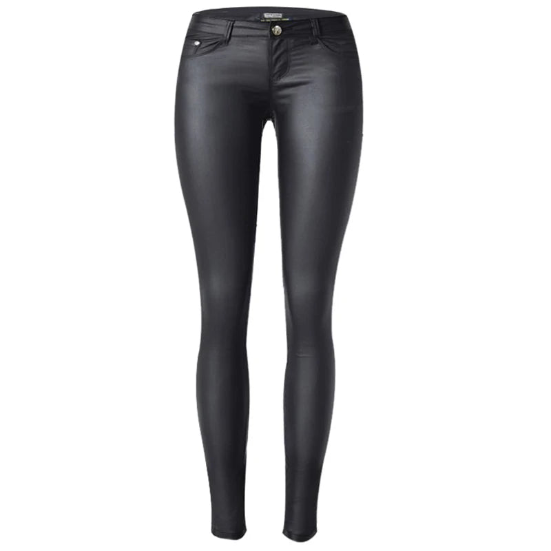 Low Waist Faux Leather Punk Gothic Skinny Push Up Pants