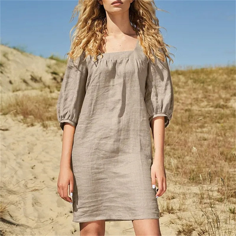 Amy Fashion - Casual Solid Color Straight Party Dress