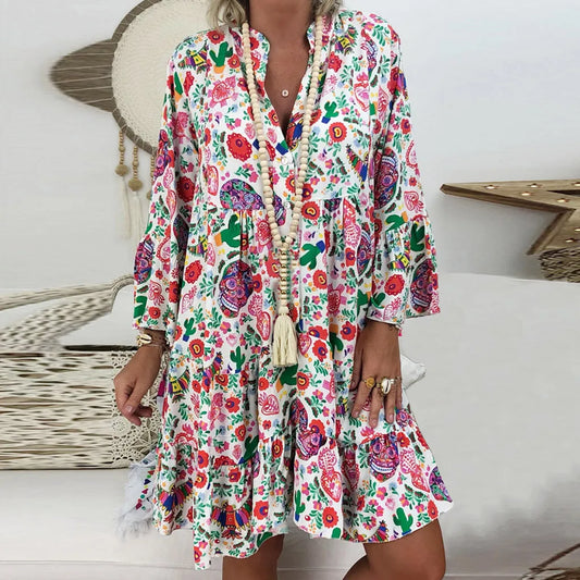 Amy Fashion - Summer Y2k Ladies Loose Bohemian Short Women's Boho Dress