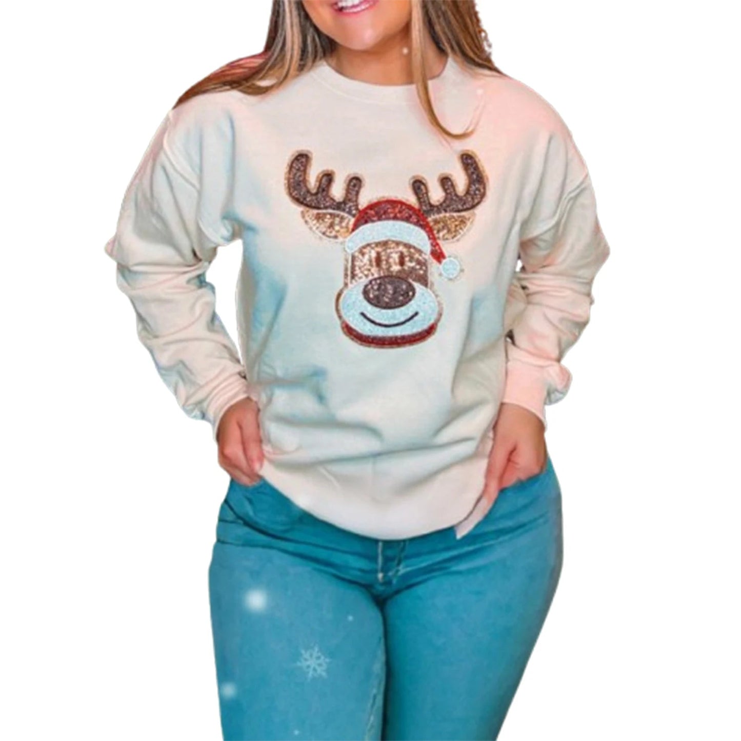 Snowflake Embroidered Christmas Hoodie