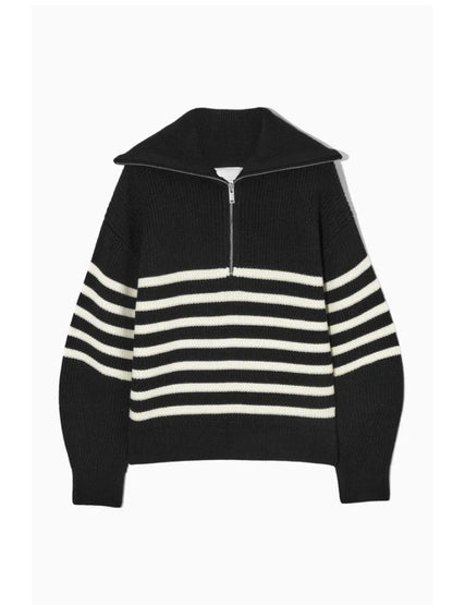 Turtleneck Loose Lapel Striped Casual Fashion Simplicity Sweater