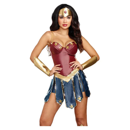 Wonder Woman Cosplay Dress Superman Corset Costume Halloween Carnival