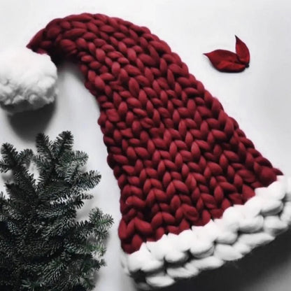 Knit Wool Christmas Party Hat - Warm Fashion for Home and Outdoor