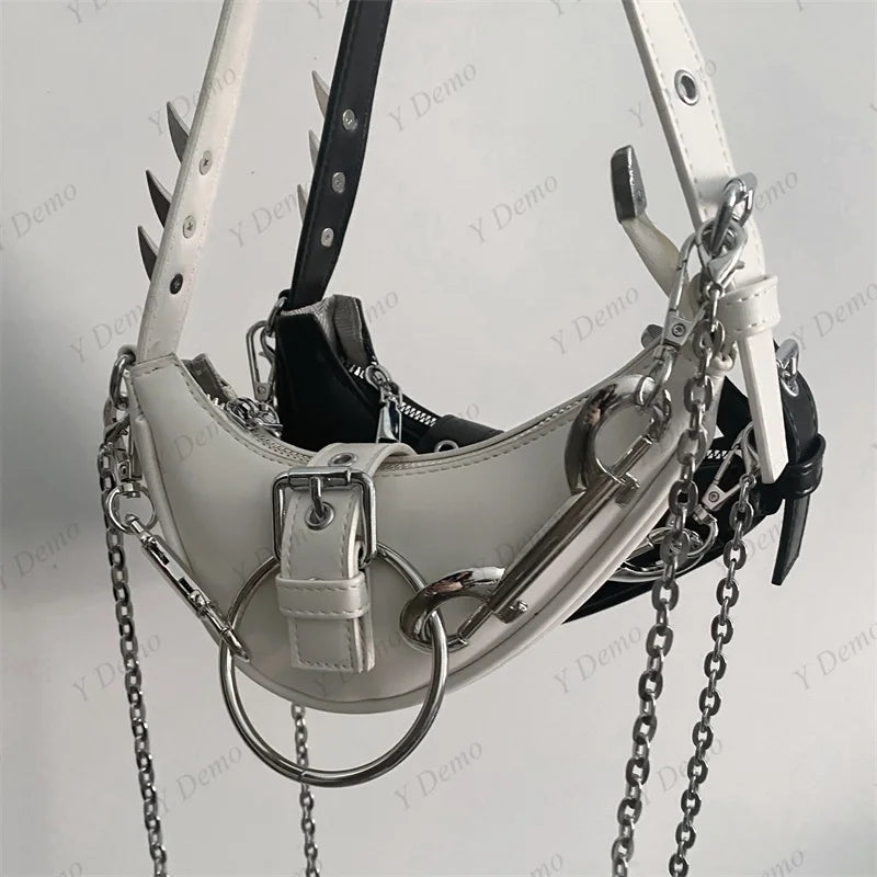 Rock Rivets Shoulder Metal Gothic Buckles Bag Crossbody Sparks Punk