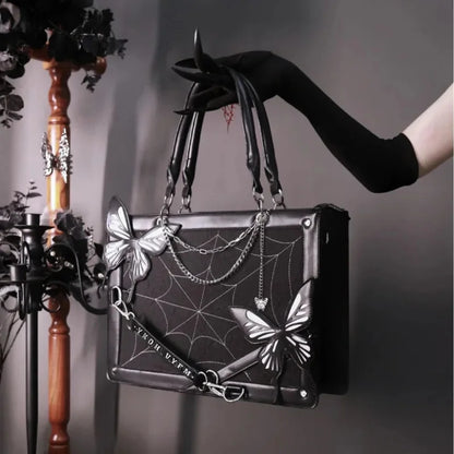 Labyrinth DIY Lolita Butterfly Spider Y2K Chain Bag Transparent Web Gothic