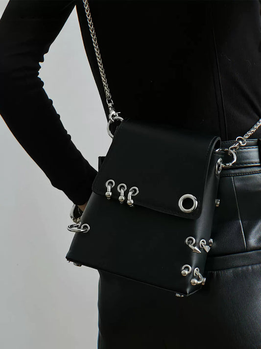 Shoulder Mobie Gothic Metal Dark Bag Harajuku