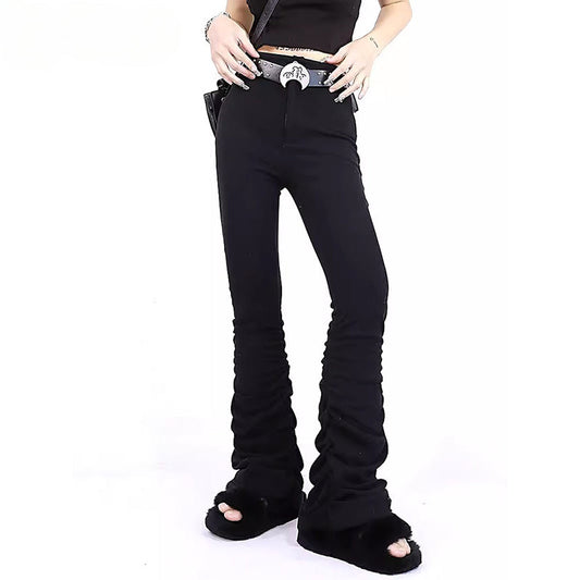 Pants Halloween Gothic Ruched Stacked