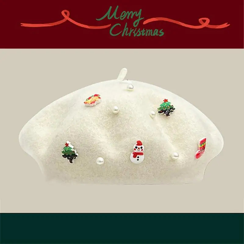 Cold Resistant Wool Korean Style Painter Christmas Beret Hat