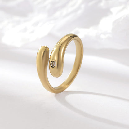 Simple Diamond Studded Gold Plating Rings