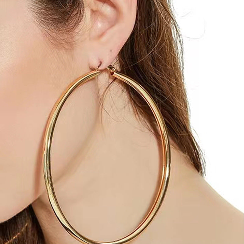 Classic Style Stainless Steel Simple Hoop Earrings