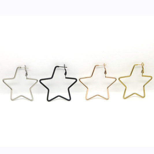 Korean Style Five-pointed Star Delicate Hoop