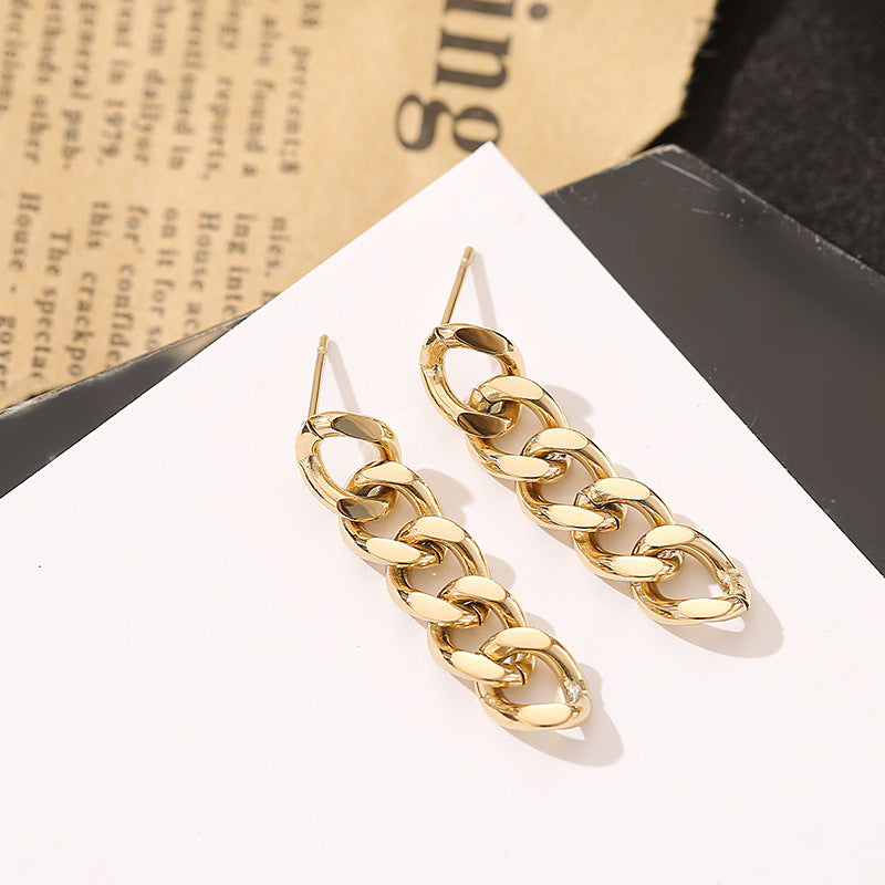 Minimalist Simple Chain Pendant Earrings