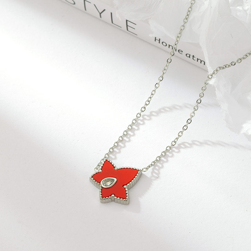 Retro Personalized Pentagonal Heart Clavicle Necklace